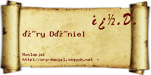 Őry Dániel névjegykártya